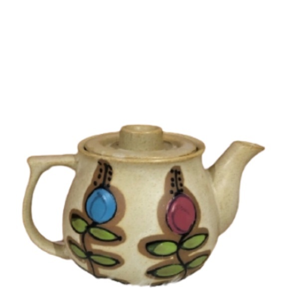 Other - Vintage ! Boho floral 1970 stoneware tea p…